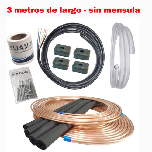 kit de instalacion sin mensulas 1/4 y 3/8 largo 3 mts
