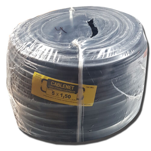 Cable tpr 5 x 1,5 mm - Cobre 100% - Homologado - Rollo 100 mts